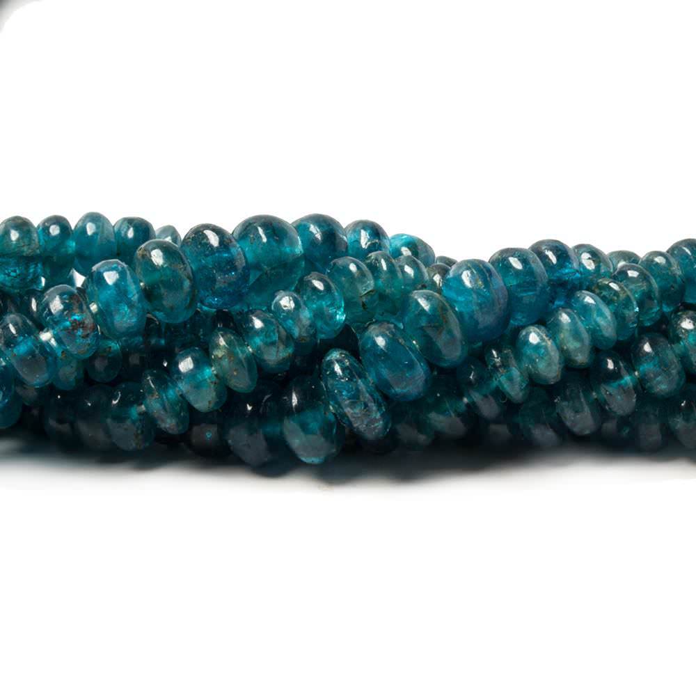 Neon Blue Apatite Beads Plain Rondelle