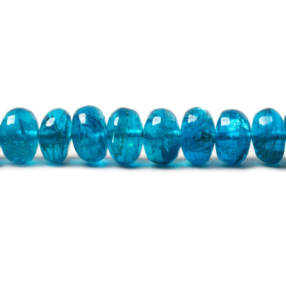 Neon Blue Apatite Beads Plain Rondelle