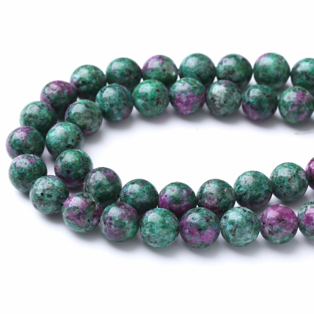 Airheartwx 12MM Red Green Round Loose Natural Gem Crystal Beads