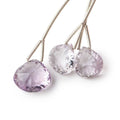 Pink Amethyst Focal Bead Concave Faceted Heart Set of 3