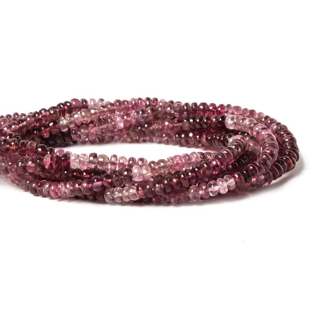 3.5mm Shaded Pink Spinel Plain Rondelle Beads 16 inch 196 pieces