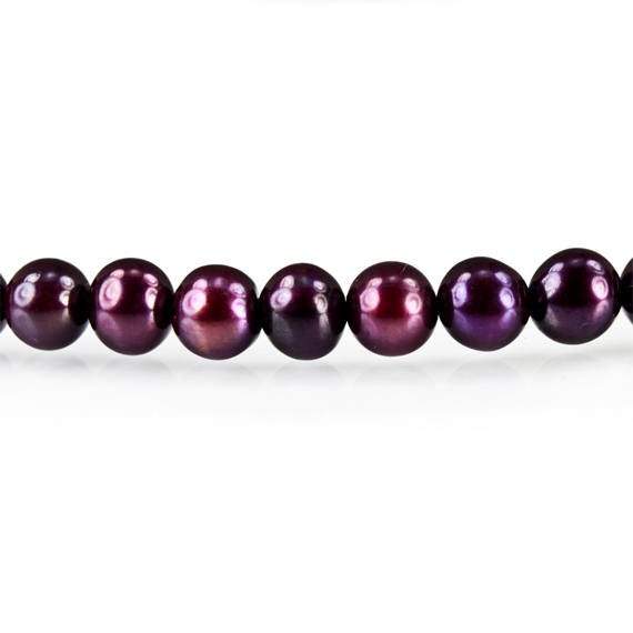 Purple Side Drilled Off Round Freshwater Pearl Strand