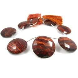 Red Tiger Eye Faceted Coin