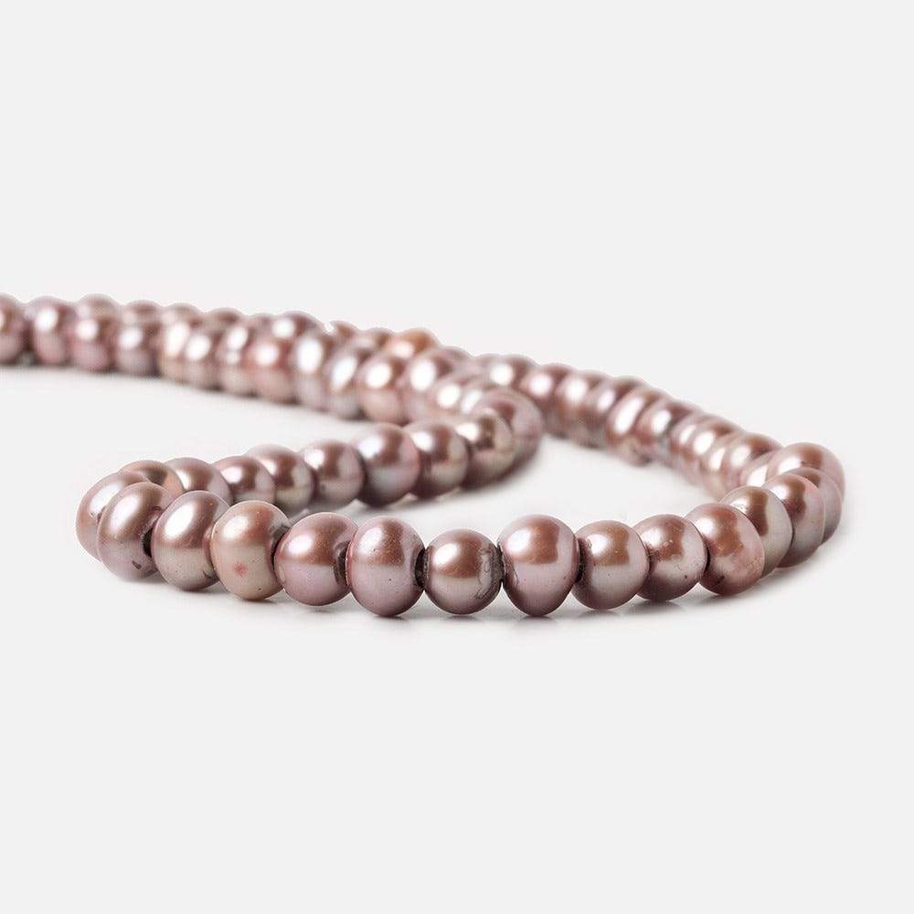 Rose Pink Off Round Large Hole Freshwater Pearls, 15 inch, 7-8mm diameter,