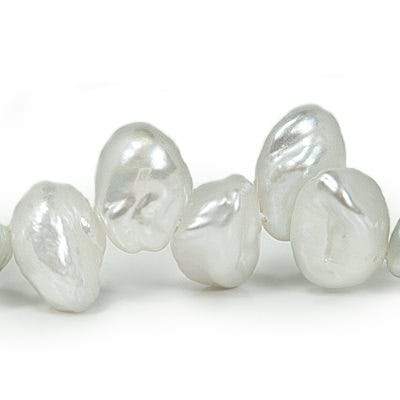 Silvery White Top Drill Keshi Freshwater Pearl