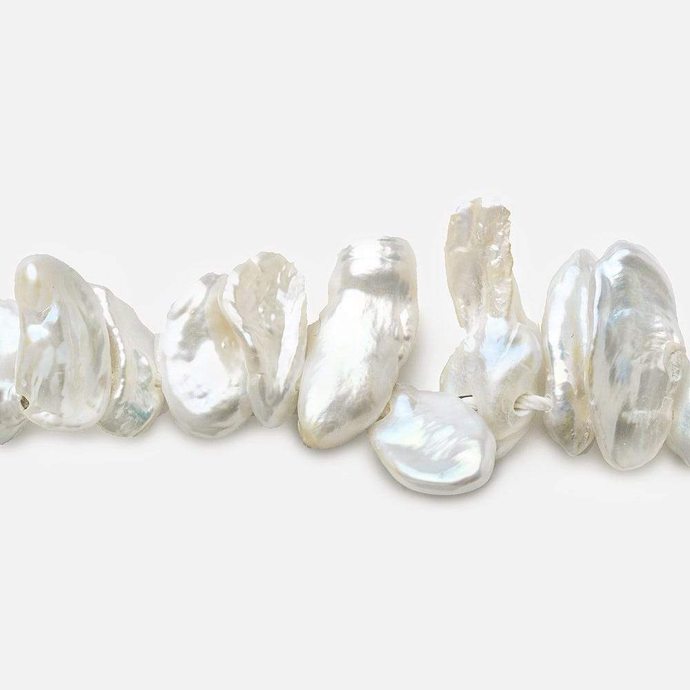 Silvery White Top Drill Keshi Freshwater Pearl