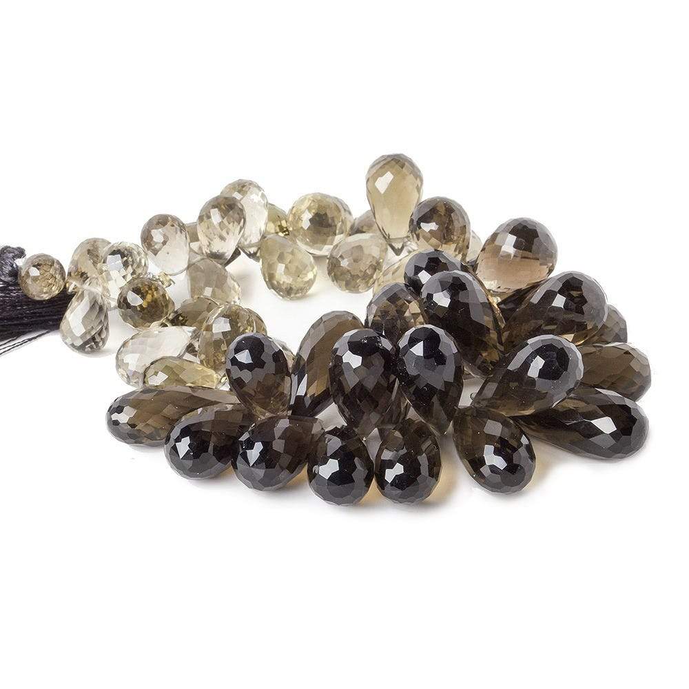 Smoky & Champagne Quartz Beads Tear Drop Briolette