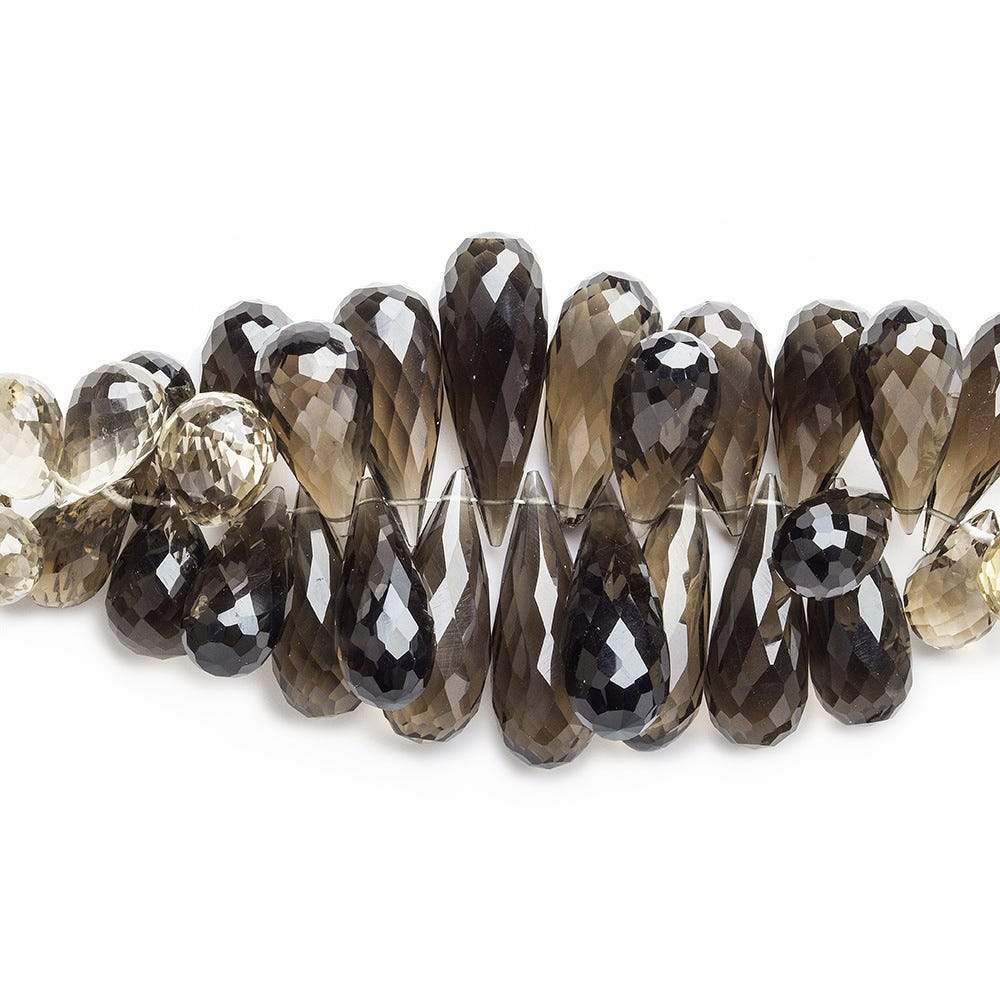 Smoky & Champagne Quartz Beads Tear Drop Briolette
