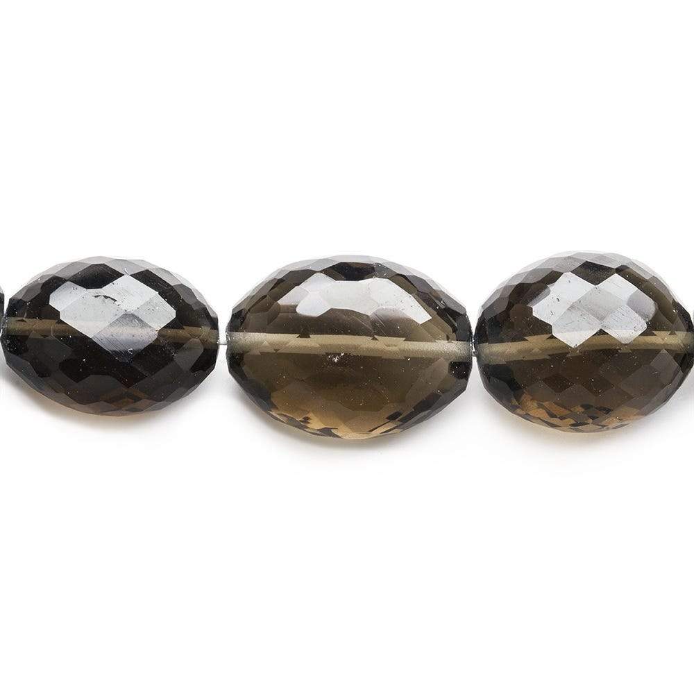 Smoky Quartz Straight Drilled Faceted Oval