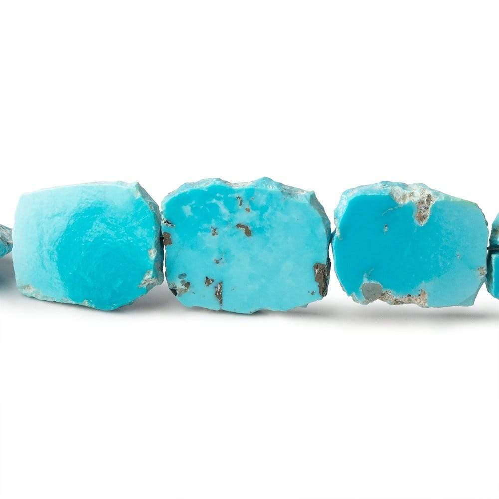 Turquoise Straight Drilled Slices 8 inch 15 Beads 12x10-14x12mm