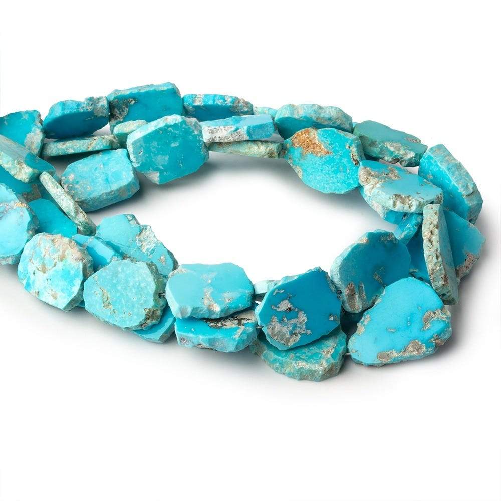 Turquoise Straight Drilled Slices 8 inch 15 Beads 12x10-14x12mm