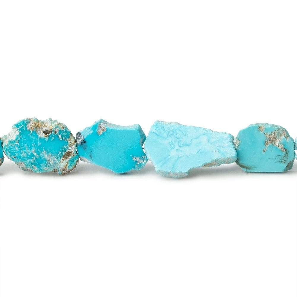 Turquoise Straight Drilled Slices 8 inch 19 beads 9x7-15x10mm