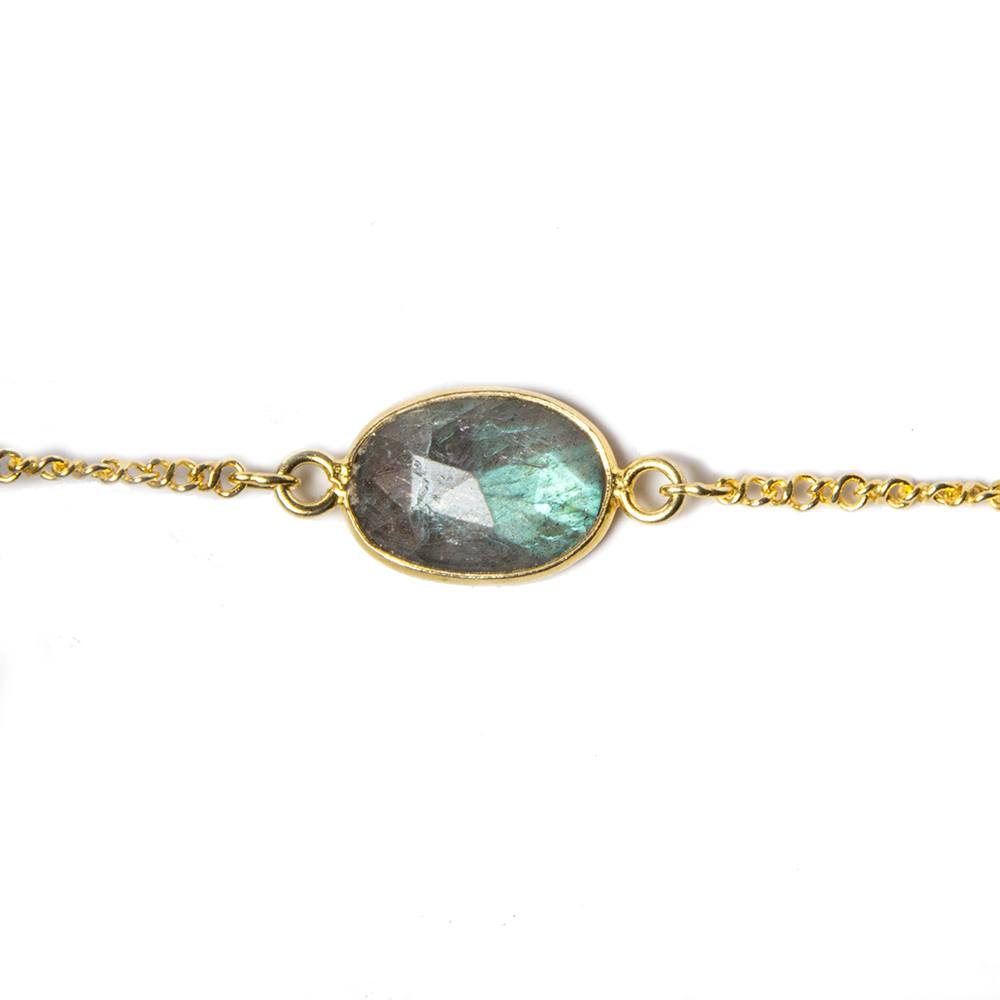 Vermeil Bezel Set Labradorite Chain