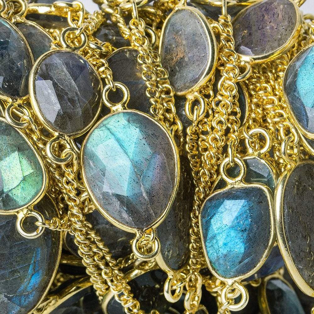 Vermeil Bezel Set Labradorite Chain