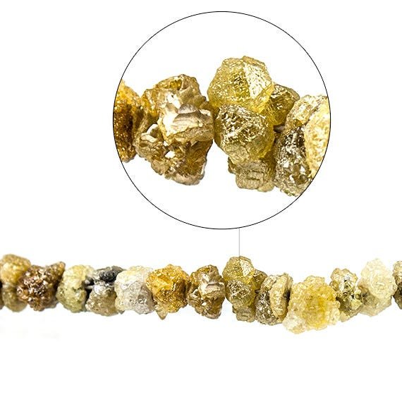 Yellow Raw Diamond Unfaceted Nugget Beads