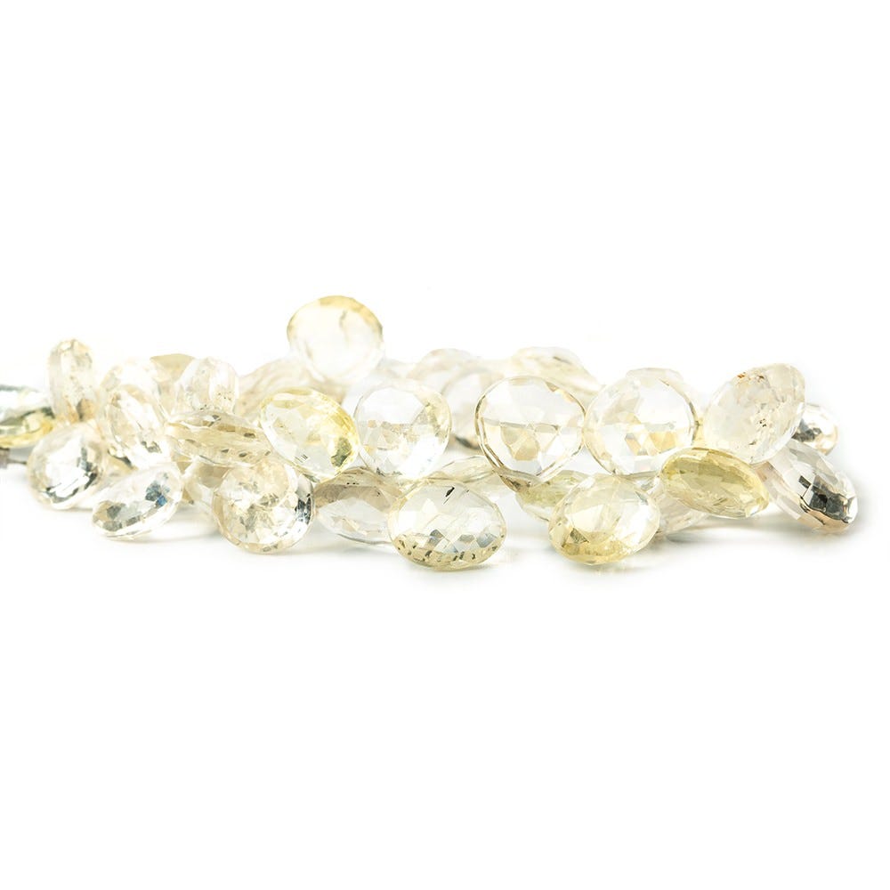 Yellow Scapolite Faceted Heart Briolette Beads AA Grade, 7.5 inch, 10x10x4-11x11x5mm, 46 pieces