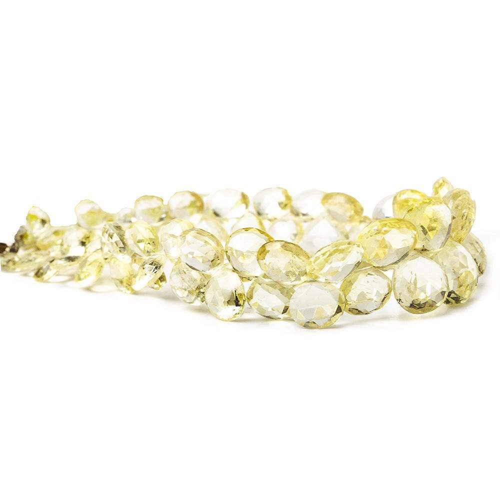 Yellow Scapolite Faceted Heart Briolette Beads AA Grade, 7.5 inch, 5x5x3-10x10x6mm, 56 pieces