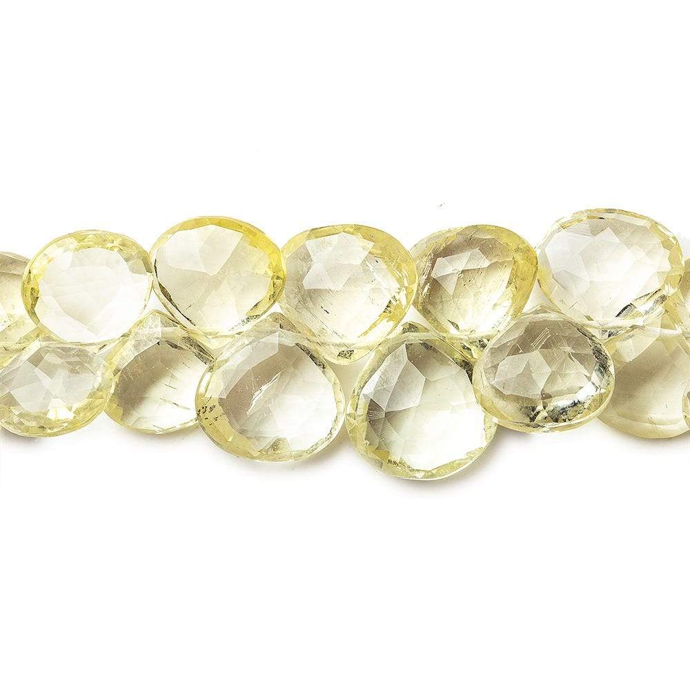 Yellow Scapolite Faceted Heart Briolette Beads AA Grade, 7.5 inch, 5x5x3-10x10x6mm, 56 pieces